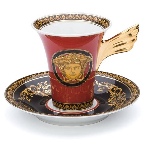 Medusa Coffee Cup & Saucer Red 